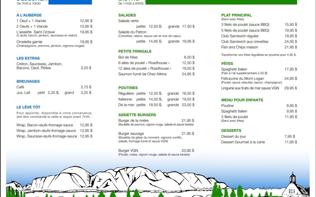 menu été2022
